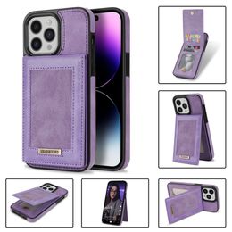 Shockproof Phone Cases for iPhone 14 13 12 11 Pro Max XR XS X 8 7 Plus - PU Leather Wallet Up and Down Flip Kickstand Cover Case with Card Slots