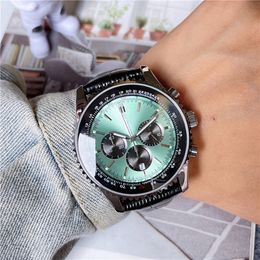 Fashion Brand Wrist Watches Men Casual Sport Style Luxury All Dials Working Leather Strap Quartz Clock B06