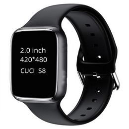 SMART WESTES S￩rie 8 2,0 pouces de la fr￩quence cardiaque Tracker de fitness Pression de la pression art￩rielle IP67 Proof sportif Bluetooth Calle personnalis￩ Calan 3UI PK DZ09 Android WearFit Watch 8