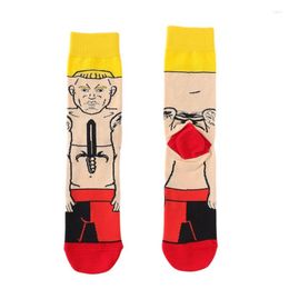 Men's Socks Gift For Man Cartoon Men's Middle Tube Skateboard Street Hip Hop Funny With Print