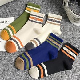 Men's Socks Breathable For Men Autumn Spring Funny Short Male Sock Stripe White Low Tube Cycling Cotton Ankle Long Man Men's Sports