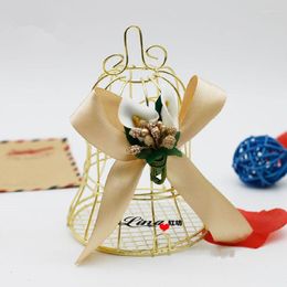 Gift Wrap 10/30/50 Pcs Golden Iron Bell / Personality Wedding Candy Box Tin Bar Birdcage European Style