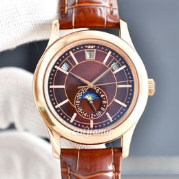Caijiamin-MensメカニカルウォッチOrologio di Lusso Watches 40mm大型ダイヤルカレンダー/週/月ディスプレイファッションアドバンスドウォッチライスト