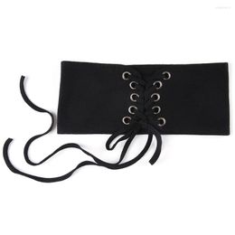 Belts Black Lace Up Cummerbunds Female Woman Belt Wide Fashion Dress Waistbands Lady