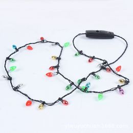 Led Necklace Necklaces Flashing Beaded Light Toys Christmas gift RRB16153