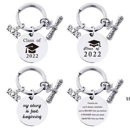 Party Favor Stainless Steel Graduation Keychain Pendant Metal Keychains Key Chain Luggage Decoration Keyring Creative Graduation Gift