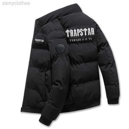 2022 новая мужская стеганая куртка с принтом trapstar осень и зима теплая и ветрозащитная короткая стеганая куртка большого размера с воротником-стойкой