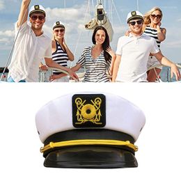 Berets Stylish Embroidered Captain Sailor Costume Navy Hat For Cosplay Party