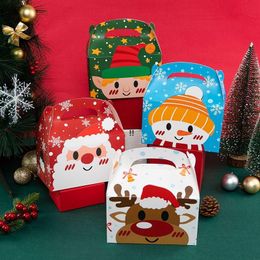 Christmas Cake Muffin Boxes Foldable Treat Paper Boxes Santa Claus Xmas New Year Gift Packaging Bag Party Favour Supplies JNB16130