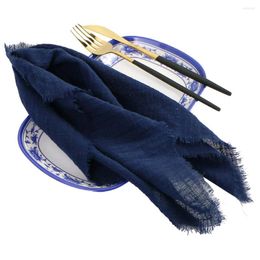 Table Napkin Dark Blue Vintage Dinner Cloth Napkins Soft Cotton Gauze Fabric Tea Towels Durable For Wedding Easter Ramadan Decoration