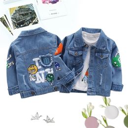 Jackets Kid Boys Jeans Coats Cartoon M Printed Denim Blue 2 3 4 5 6 7 8 Years Baby Girls Children Clothing Toddler Autumn Spring 221010