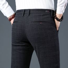 Men's Pants Men's Stretch Stripe Casual Pants Mens Four Seasons High Quality Business Trousers Men's Straight Harem Pants 221010