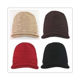 men and women Knit Skull Hat Ladies Winter Wool cap fold Soft Beanies Cap Outdoor Casual Warm KnittedSki Caps
