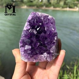 Decorative Figurines 1PC Natural Uruguayan Amethyst Cluster Mineral Specimen Deep Violet Quartz Block Irregular Stone For Home Decoration