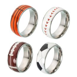 Fashion Accessories Metal Band Rings Creative Football Basketball Baseball Sports Rings Creative Gifts