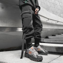 Men's Pants Black Hip Hop Cargo Pants Men Streetwear Cotton Joggers Fashion Sweatpants Casual Harem Trousers Autumn Harajuku Pants Men 221010