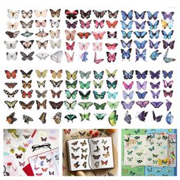 Gift Wrap 40 Pcs Elegant Butterfly Stickers PET Transparent Decorative Decals For Phone Laptop Waterbottle Planner Diary Journal Scrapbook