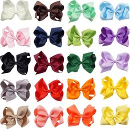 Party Favour 20 Colours Candy Colour 8 Inch Baby Ribbon Bow Hairpin Clips Girls Large Bowknot Barrette Kids Hairbows Kids Hair Accessories SN4956