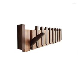 Hooks Beech And Walnut Hidden Decoration Wall Hanging Row Hook Hanger Imitation Piano Button Design Doorway Coat Rack Minimalist