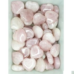 Stone Love Heart Stone Turquoise Rose Quartz Natural Ornaments Hand Handle Pieces Diy Stones Necklace Accessories 20Mmx6Mm Drop Deliv Dhomw