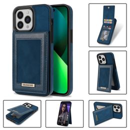 Retro Vintage Leather Phone Cases for iPhone 14 13 12 Mini 11 Pro Max XR XS 7 8 Plus Durable Multiple Card Slots Wallet Clutch Bracket Business Back Cover