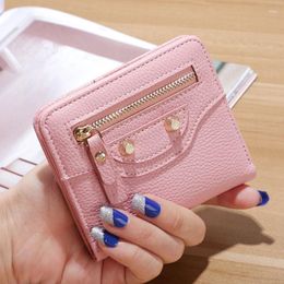 Wallets Fashion PU Leather Women Short Multiple Holders Hasp Zipper Coin Purses Solid Colour Clutch Money Bag Clip