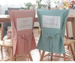 Chair Covers Cotton Back Cover Dining Table Seat Bow-knot For Banquet Wedding Restaurant El Home Anti-dirty Removable