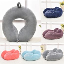 Pillow A U Shaped Travel Memory Foam Neck Pillows Support Head Rest Airplane Solid Color Letter