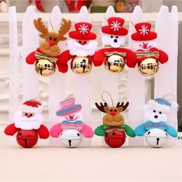 Christmas Tree Ornaments Santa/Snowman/Reindeer/Bear Pendant with Bells Decor Xmas Tree Doll Decoration GWB16143