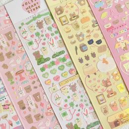 Gift Wrap Korean Ins Cartoon Kawaii Brown Bear Theme Goo Card Sticker DIY Scrapbook Phone Case Diary Star Chaser Decoration