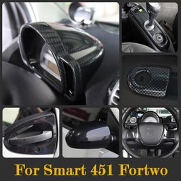 Interior Accessories Car Carbon ABS Plastic Decorative Cover Exterior Styling Modification Sticker For Smart 451 Fortwo