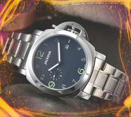 Popular Sub Dial Work Men watches 45mm highend quartz Stainless Steel feature sports Electronic Analogue Digital Luminous Timer Clock Wristwatch Relogio Masculino