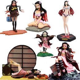 Japan Anime Demon Slayer Kimetsu no Yaiba PVC Action figure Toy Kamado Nezuko Figurine Game Statue Model Figuals Doll Toy Gifts Q0722