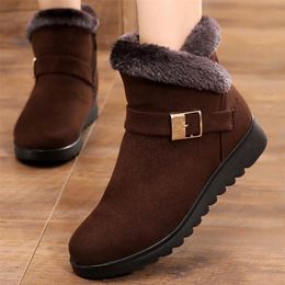 Stivali Inverno Caldo Donna Spessa Peluche Stivali da neve Cerniera Confortevole Caviglia esterna Scarpe casual in cotone Botas De Mujer 221010