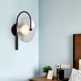 Wall Lamp Modern Minimalist Natural Glass Nordic Design Art Bedroom Bedside Decoration LED AC220V Warm Light