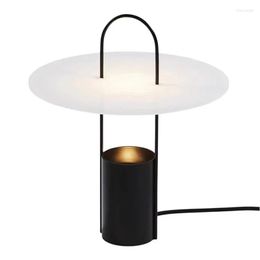 Table Lamps Vintage Portable Led Desk Lamp Bedside Black White BlueTable For Living Room Bedroom Atmosphere Light Decorative