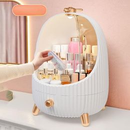 Storage Boxes Cosmetic Box With LED Light Transparent Makeup Jewellery Drawer Home Boxs Multifunctional Travel Organiser