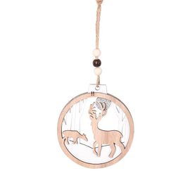 Christmas decorations creative three-dimensional elk doll pendant tree ornaments wooden pendant crafts JNB16147