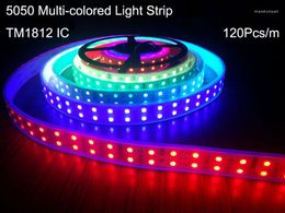 Strips 20m Double Row LED Light TM1812 IC Dream Color RGB Strip 120leds/M 5m/roll DC12V Tube Waterproof/Non Flexible Tape