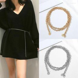 Belts Women Metal Chain Retro Belt High Waist Hip Coin Charms Waistband Body Fashion Solid Lady Dress Accessories