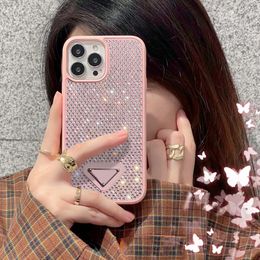Designer Phone Cases Rhinestone Case Fashion Yellow Pink Pattern Phonecase Shockproof Cover Shell for Iphone 14 Pro Max 13 PLUS 12
