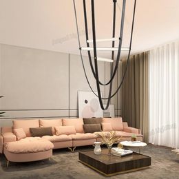 Pendant Lamps Creative Modern Chandelier For Living Room Lamp Staircase El Belt Hanging Light Italian Design LED Decor Suspension Lights