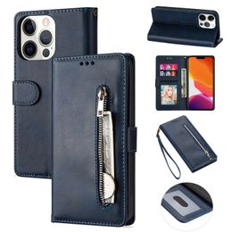 Bracelet Folio Phone Cases for iPhone 14 13 12 Mini 11 Pro Max XR XS 7 8 Plus Durable Multiple Card Slots Solid Leather Wallet Clutch Kickstand Protective Shell