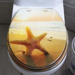 Toilet Seat Covers 48 38CM High-grade Beautiful Sunset Beach Resin Cover