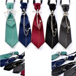 Bow Ties Simple Ribbon Bowtie Men's British Korean College Style Bank Uniform Collar Tie Handmade Jewellery Gift Men Party Accessories
