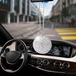 Interior Decorations Large Size Bling Diamond Crystal Ball Car Pendant Creative Auto Decoration Rear View Mirror Ornament Hanging Ornaments