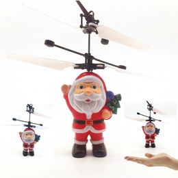 LED Toys Flying Toys Indutive Mini RC Drone Christmas Papai Noel Helicóptero Aeronave de Aeronaves para Crianças Presentes de Natal C98 em Promoção