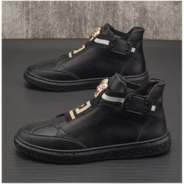 Footwear Winter Boots Men Casual Mens White Gothic Men's Sneakers Platform Shoes Leather Black