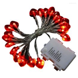 Strings Valentine's Day Decorations 20 Ft 40 LED Heart String Lights Valentines Battery Operated For Home Party Supplies