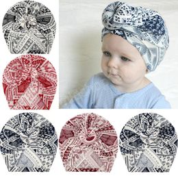 Vintage Print Donut Infant Caps Fashion Baby Girls Turban Hat DIY Clothing Decoration Kids Hair Accessories Holiday Gift